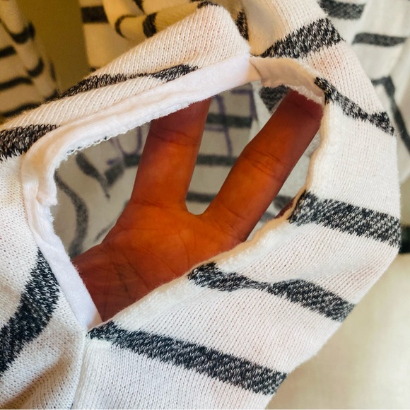 Dylan by True Grit Gray and White Stripe Top Show Yourself More Love - Picture 5 of 5